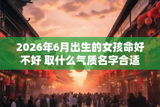 2026年6月出生的女孩命好不好 取什么气质名字合适