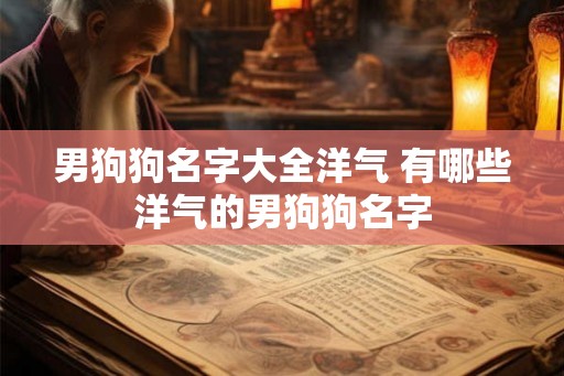 男狗狗名字大全洋气 有哪些洋气的男狗狗名字