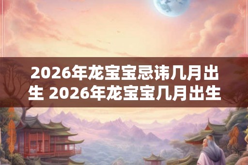 2026年龙宝宝忌讳几月出生 2026年龙宝宝几月出生最好
