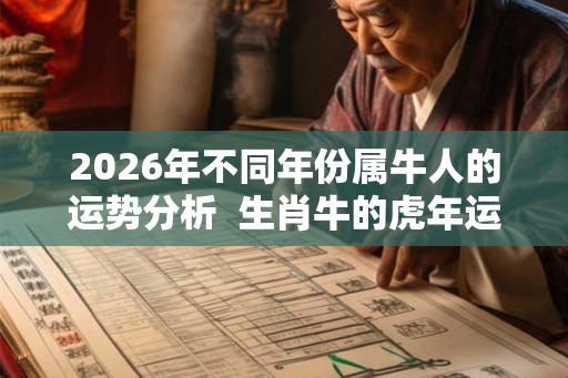 2026年不同年份属牛人的运势分析  生肖牛的虎年运程