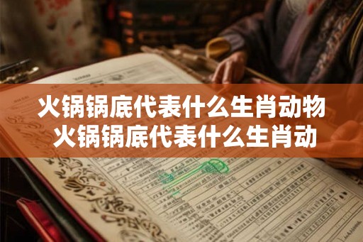 火锅锅底代表什么生肖动物 火锅锅底代表什么生肖动物和动物