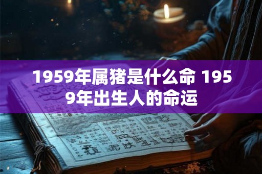 1959年属猪是什么命 1959年出生人的命运