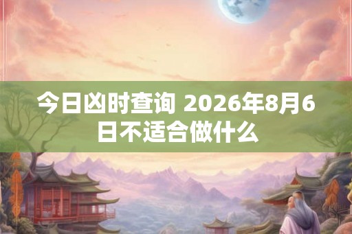 今日凶时查询 2026年8月6日不适合做什么