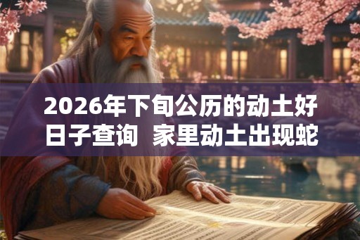 2026年下旬公历的动土好日子查询  家里动土出现蛇好吗