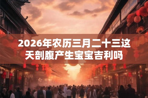 2026年农历三月二十三这天剖腹产生宝宝吉利吗