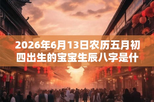 2026年6月13日农历五月初四出生的宝宝生辰八字是什么 2026年6月13日农历五月初四出生的宝宝生辰八字是什么
