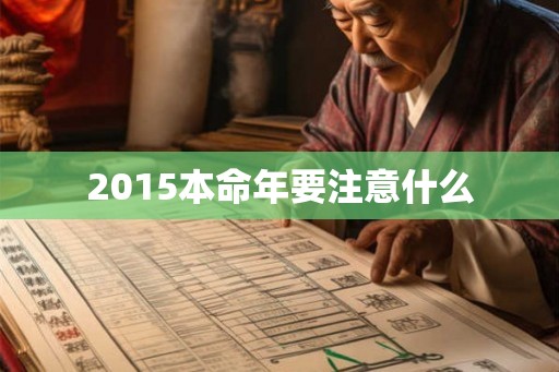 2015本命年要注意什么