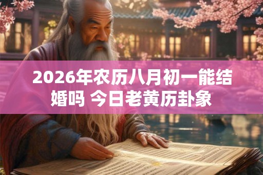 2026年农历八月初一能结婚吗 今日老黄历卦象