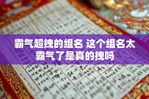 霸气超拽的组名 这个组名太霸气了是真的拽吗