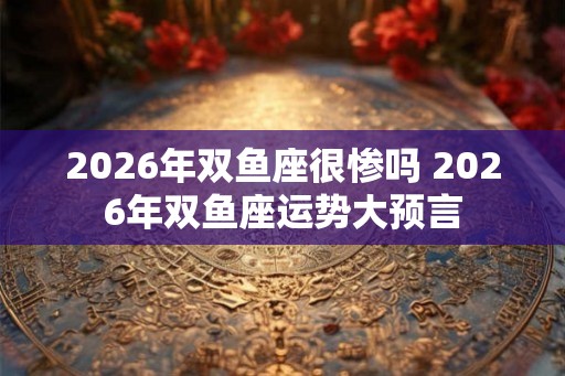 2026年双鱼座很惨吗 2026年双鱼座运势大预言 2026年双鱼座很惨吗 2026年双鱼座运势大预言