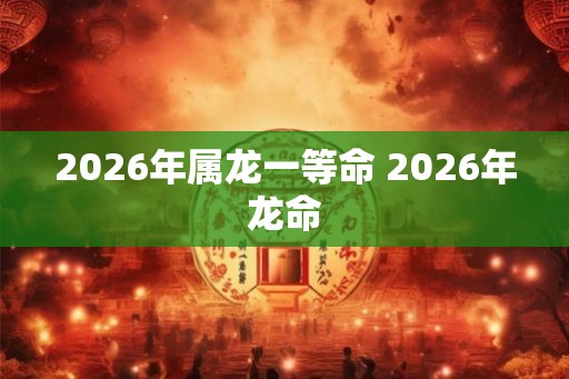 2026年属龙一等命 2026年龙命