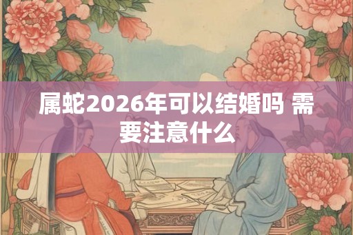 属蛇2026年可以结婚吗 需要注意什么