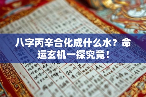 八字丙辛合化成什么水？命运玄机一探究竟！
