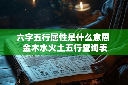六字五行属性是什么意思  金木水火土五行查询表