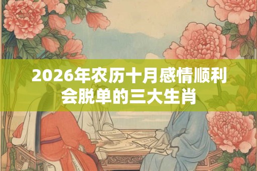 2026年农历十月感情顺利会脱单的三大生肖
