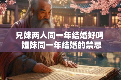 兄妹两人同一年结婚好吗  姐妹同一年结婚的禁忌