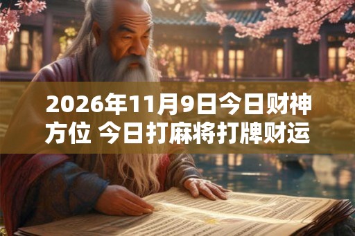 2026年11月9日今日财神方位 今日打麻将打牌财运方位