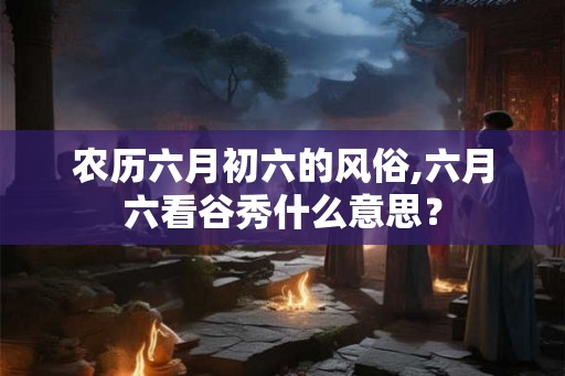 农历六月初六的风俗,六月六看谷秀什么意思? 农历六月初六的风俗,六月六看谷秀什么意思?