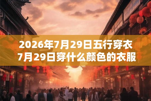 2026年7月29日五行穿衣 7月29日穿什么颜色的衣服