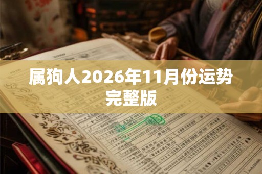 属狗人2026年11月份运势完整版
