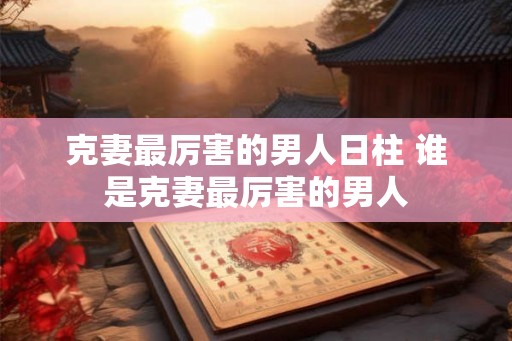 克妻最厉害的男人日柱 谁是克妻最厉害的男人