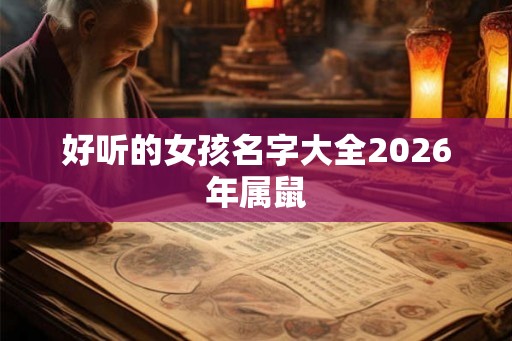 好听的女孩名字大全2026年属鼠
