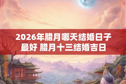 2026年腊月哪天结婚日子最好 腊月十三结婚吉日 2026年腊月哪天结婚日子最好 腊月十三结婚吉日