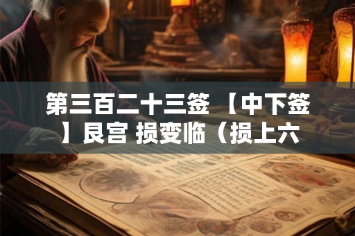 第三百二十三签 【中下签】艮宫 损变临（损上六