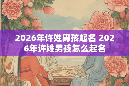 2026年许姓男孩起名 2026年许姓男孩怎么起名 2026年许姓男孩起名 2026年许姓男孩怎么起名
