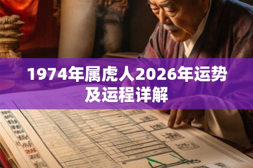 1974年属虎人2026年运势及运程详解