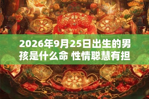 2026年9月25日出生的男孩是什么命 性情聪慧有担当