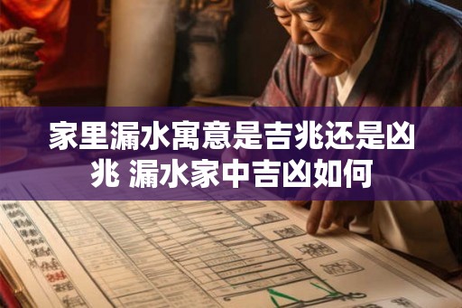 家里漏水寓意是吉兆还是凶兆 漏水家中吉凶如何