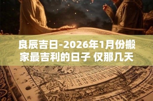 良辰吉日-2026年1月份搬家最吉利的日子 仅那几天 良辰吉日-2026年1月份搬家最吉利的日子 仅那几天
