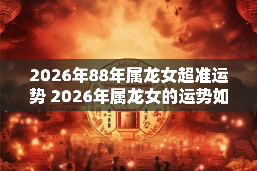 2026年88年属龙女超准运势 2026年属龙女的运势如何