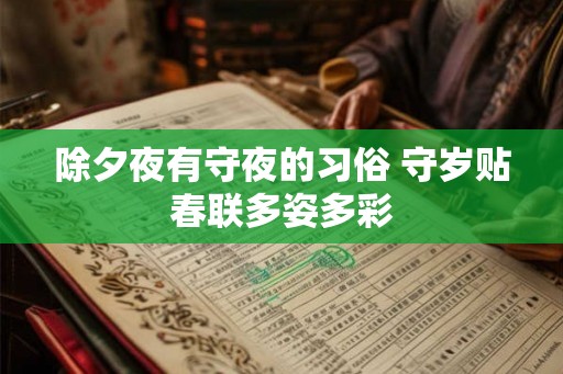除夕夜有守夜的习俗 守岁贴春联多姿多彩