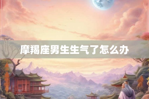 摩羯座男生生气了怎么办