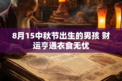 8月15中秋节出生的男孩 财运亨通衣食无忧