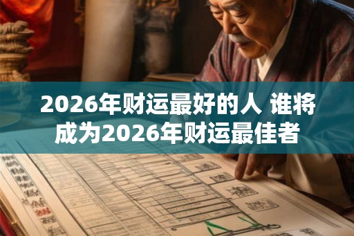 2026年财运最好的人 谁将成为2026年财运最佳者