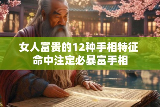 女人富贵的12种手相特征 命中注定必暴富手相 女人富贵的12种手相特征 命中注定必暴富手相