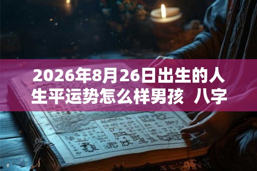 2026年8月26日出生的人生平运势怎么样男孩  八字测算解析