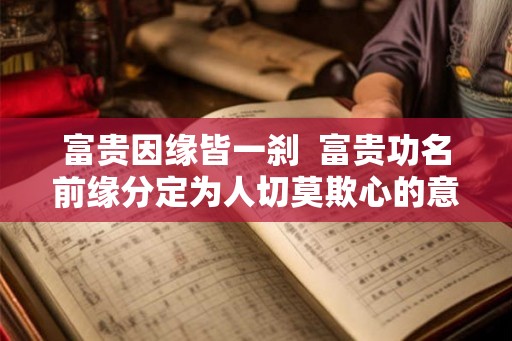 富贵因缘皆一刹  富贵功名前缘分定为人切莫欺心的意思