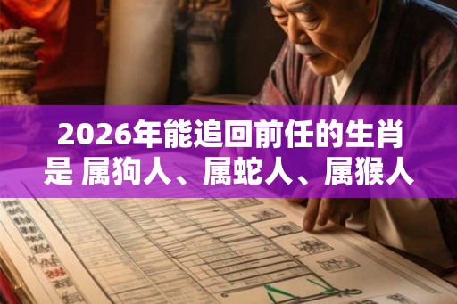 2026年能追回前任的生肖是 属狗人、属蛇人、属猴人
