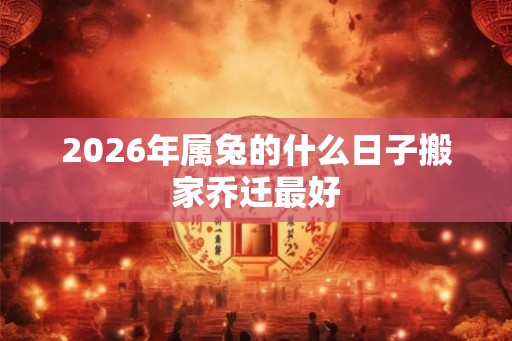 2026年属兔的什么日子搬家乔迁最好