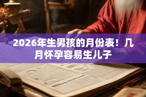 2026年生男孩的月份表！几月怀孕容易生儿子