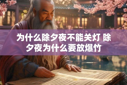 为什么除夕夜不能关灯 除夕夜为什么要放爆竹