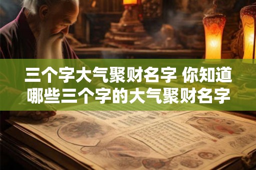 三个字大气聚财名字 你知道哪些三个字的大气聚财名字