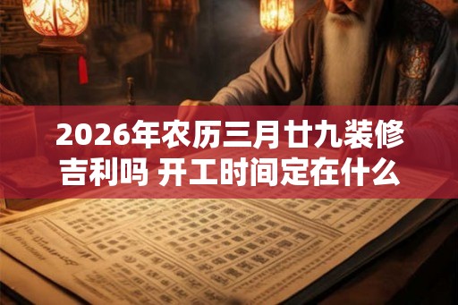 2026年农历三月廿九装修吉利吗 开工时间定在什么时候好