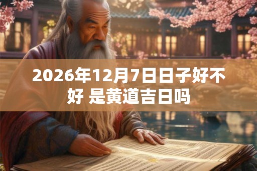 2026年12月7日日子好不好 是黄道吉日吗