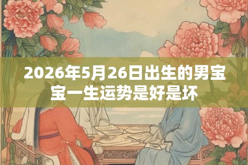 2026年5月26日出生的男宝宝一生运势是好是坏 2026年5月26日出生的男宝宝一生运势是好是坏
