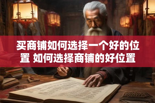 买商铺如何选择一个好的位置 如何选择商铺的好位置